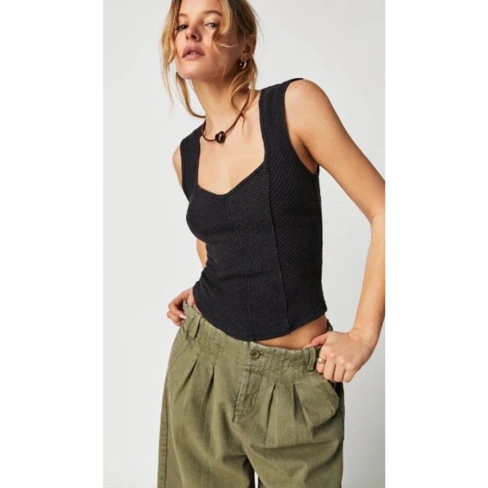 Free People Boss Babe Tank Size Medium black